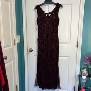 Candie's Deep Red Lace Prom Dress